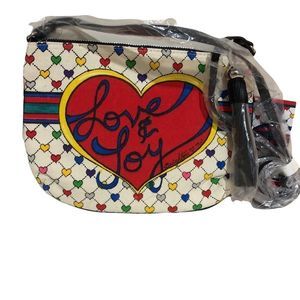 Brighton Love & Joy Multicolor Crossbody Pouch 7.5" x 10.5" NWT